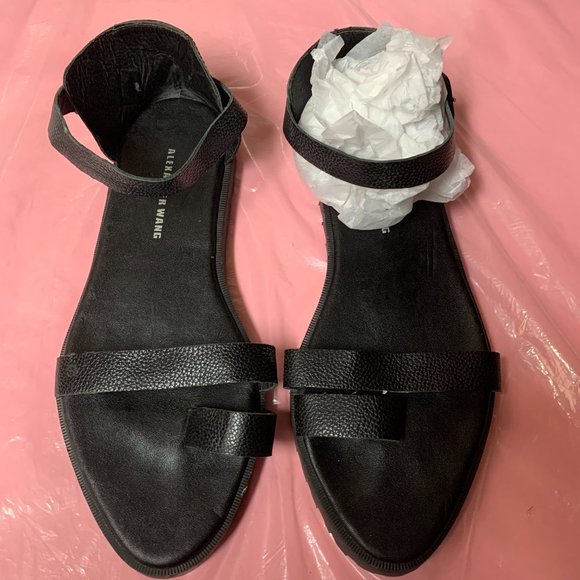 Alexander Wang Toe Ring Flat Black Sandal - Picture 1 of 4
